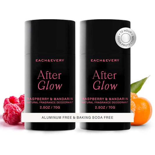 Each & Every Aluminum Free Deodorant for Women & Men, Raspberry & Mandarin - All Natural Deodorant for Sensitive Skin, EWG Verified - Clean, Baking Soda-Free, Plant-Based Fragrance - 2.5oz, 2 Pack