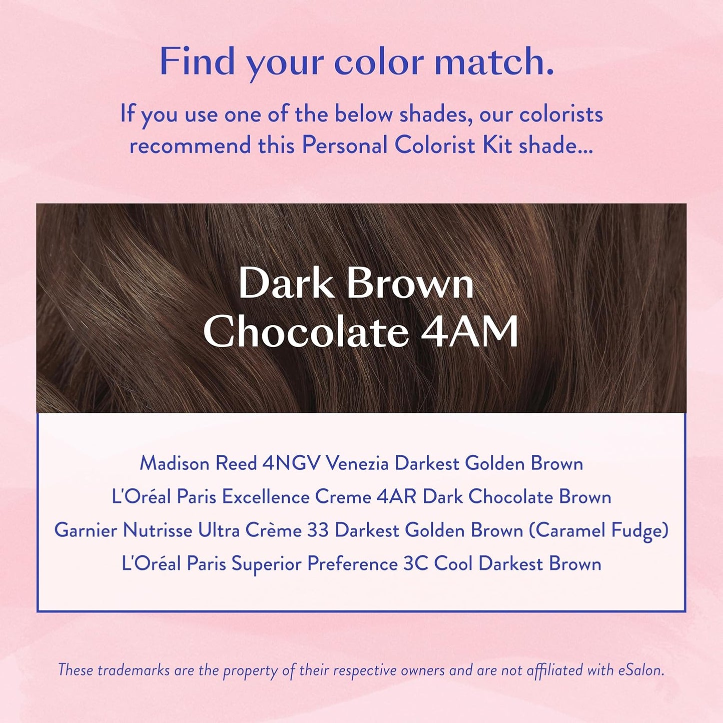eSalon Permanent Hair Color & Hair Dye Kit - Dark Brown Chocolate - Personal Colorist for Up To 100% Gray Coverage, Ammonia-Free, All Hair Types